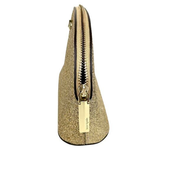 Kate Spade New York Burgess Court Gold Glitter Dome Cosmetic Case - Picture 10 of 12